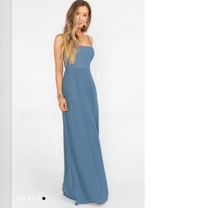 Slate Blue Chiffon Show Me Your Mumu Lauren Tie Dress